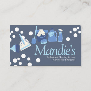 Cartes de visite Bulles Bleues Services de nettoya