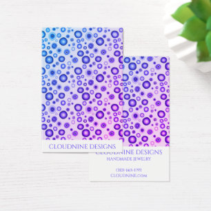 Cartes De Visite Bulles violettes portant collier bijoux
