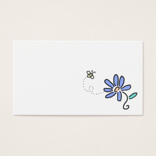 Cartes De Visite Bumble Bee and Blue Flower (Devant)
