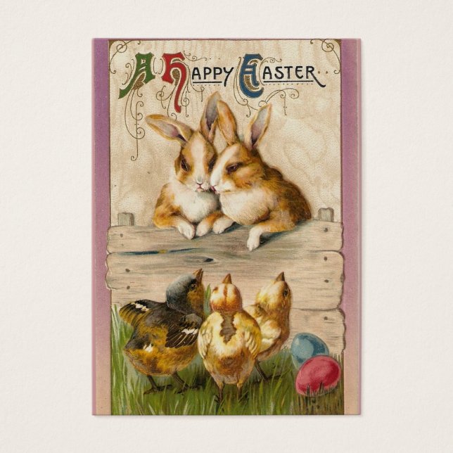 Cartes De Visite Bunnies et pousses (Devant)