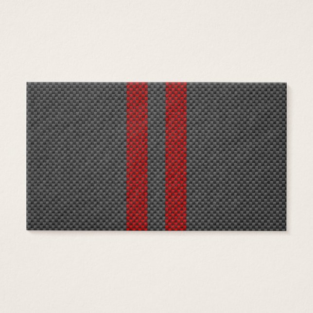 Cartes De Visite Burgundy Red Carbon Fiber Style Racing Stripes (Devant)