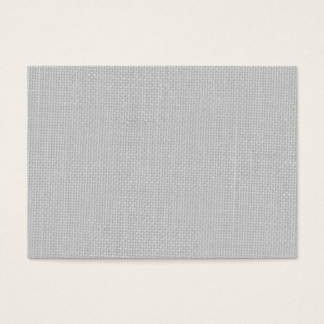 Cartes De Visite Burlap en blanc argenté (Devant)