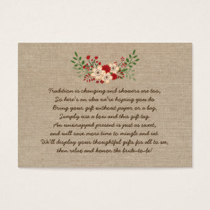 Cartes De Visite Burlap rouge Pas d'envelopper affichage maillot de