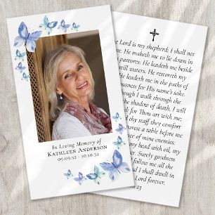 Cartes De Visite Butterflies Photo Memorial Prayer Card