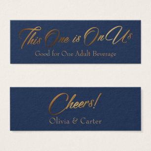 Cartes De Visite Buvez des billets, Slim, Elegant Gold Script sur N