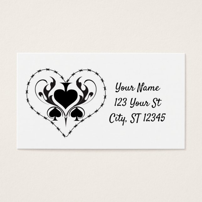 Cartes De Visite Câble Barbelé Coeur Black Spades Thunder_Cove (Devant)