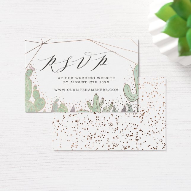 Cartes De Visite Cactus & Succulents Site Web RSVP Insérer des cart (Bureau)