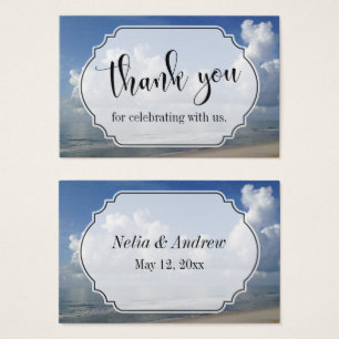 Cartes De Visite Cadeau de mariage sur le thème de la plage Merci