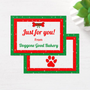 Cartes De Visite Cadeau de Noël personnalisé de chien Bone