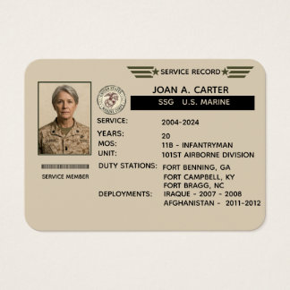 Cartes De Visite Cadeau de registre de service maritime personnalis