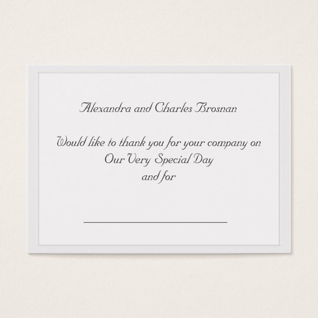 Cartes De Visite Cadeau Mariage Merci (Devant)