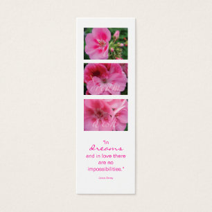 Cartes De Visite Cadeau rose de signet de fleur