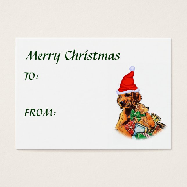 Cartes De Visite Cadeaux de Noël de Setter irlandais (Devant)