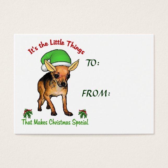 Cartes De Visite Cadeaux de Noël du Chihuahua (Devant)