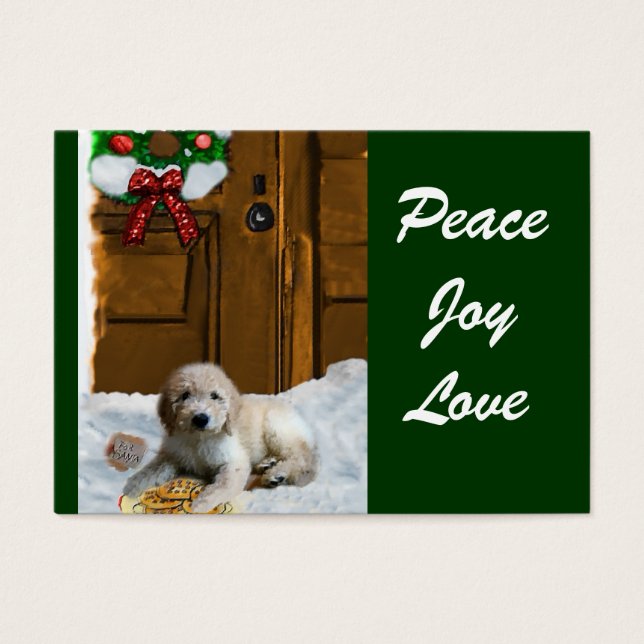 Cartes De Visite Cadeaux de Noël Goldendoodle (Devant)