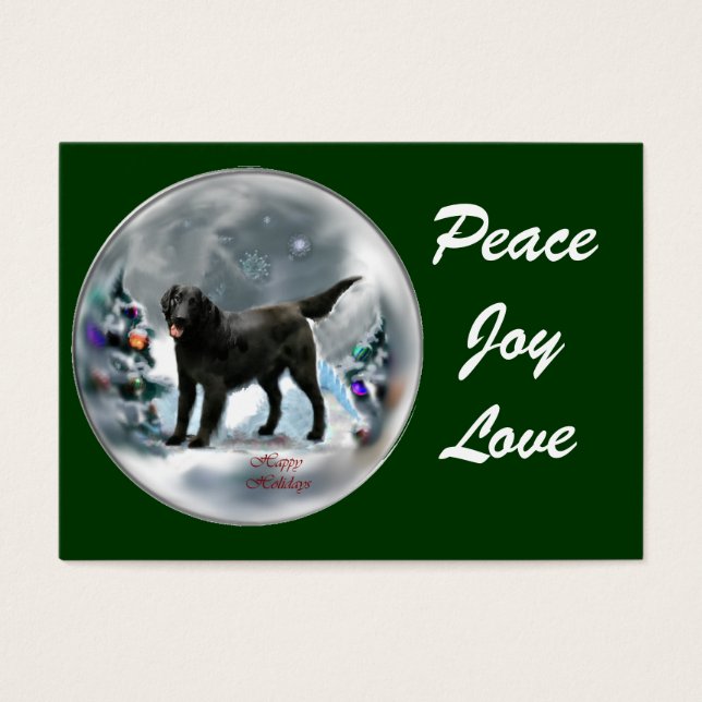 Cartes De Visite Cadeaux de Noël Retriever à revêtement plat (Devant)