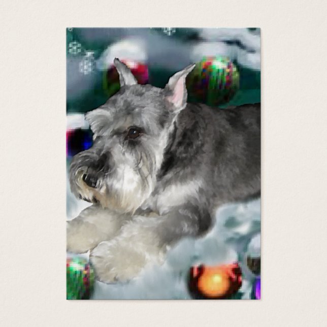 Cartes De Visite Cadeaux de Noël Schnauzer Miniature (Devant)