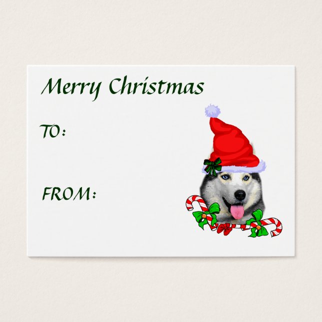 Cartes De Visite Cadeaux de Noël Sibériens Husky (Devant)