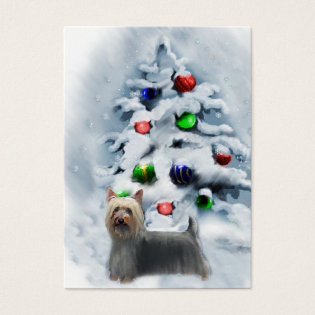 Cartes De Visite Cadeaux de Noël Silky Terrier (Devant)
