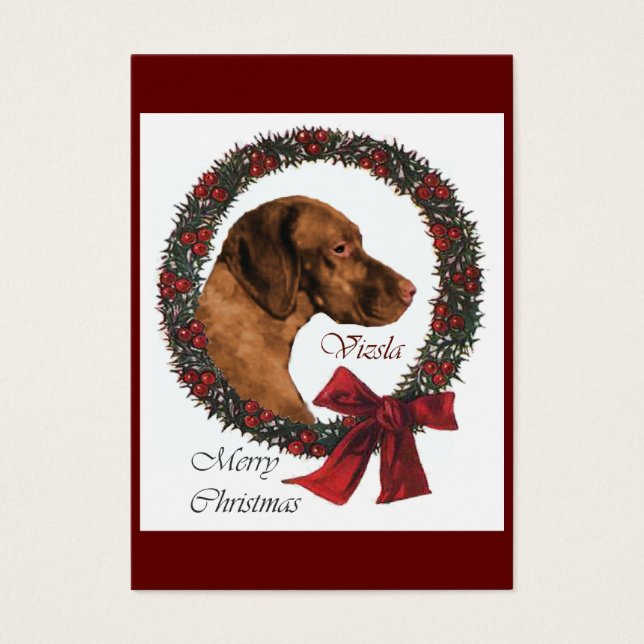 Cartes De Visite Cadeaux de Noël Vizsla (Devant)