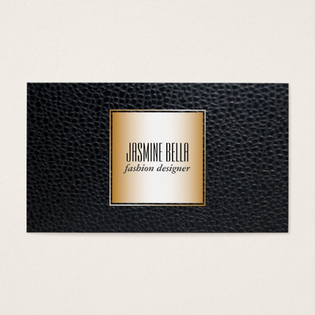 Cartes De Visite Cadre Or / Cuir (Devant)