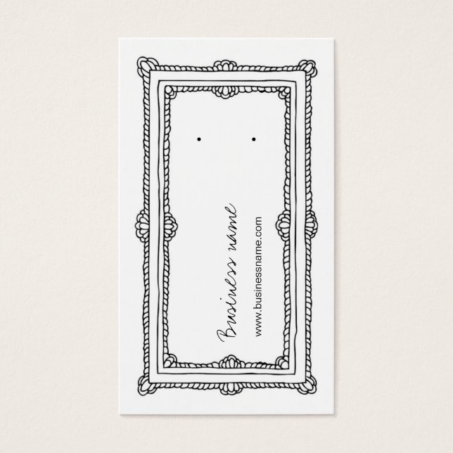 Cartes De Visite Cadres de Doodle Blanc Vertical Porte Arrière Cart (Devant)
