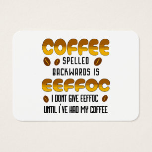 Cartes De Visite Café épelé vers l'arrière Amateur de café