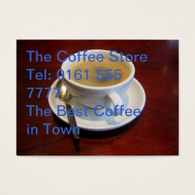 Cartes De Visite Café sur table en bois (Devant)