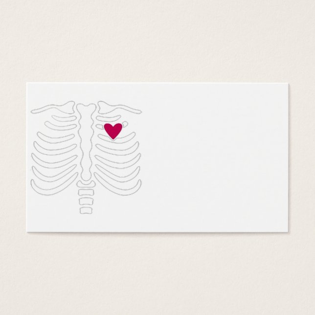 Cartes De Visite Cage de côtes et coeur (Devant)
