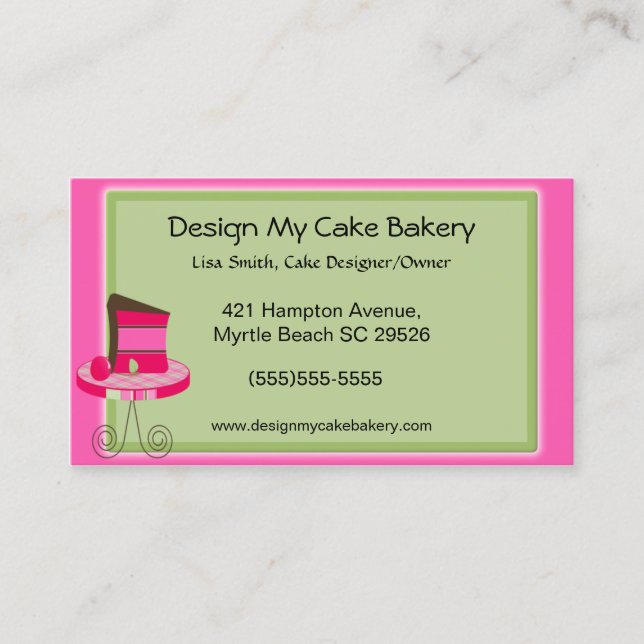 Cartes de visite Cake Baker (Devant)