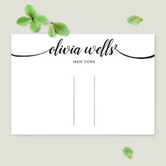 Cartes De Visite Calligraphie Clip à cheveux blancs Barrette