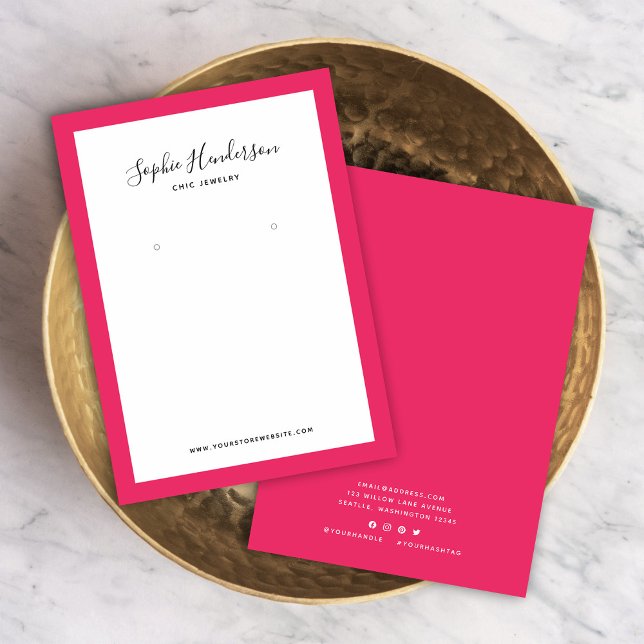 Cartes De Visite Calligraphie Couleur de bordure personnalisée Écra (Créateur téléchargé)