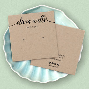 Cartes De Visite Calligraphie de script Kraft Stud Porte-montre