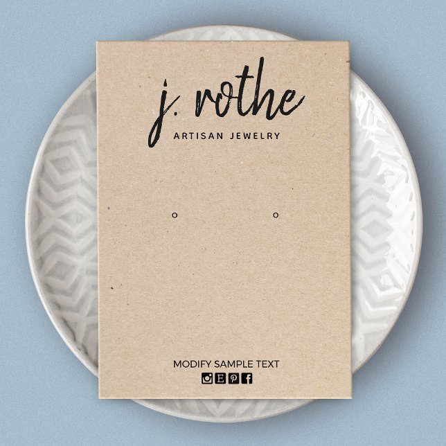 Cartes De Visite Calligraphie Kraft Porte-oreilles artisanale (Créateur téléchargé)