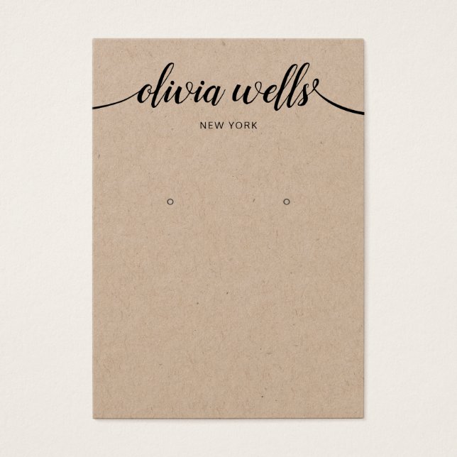 Cartes De Visite Calligraphie Kraft Typographie Porte-carte (Devant)