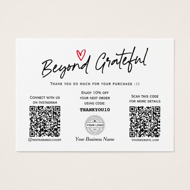 Cartes De Visite Calligraphie moderne tendance Code QR Certificat c (Devant)