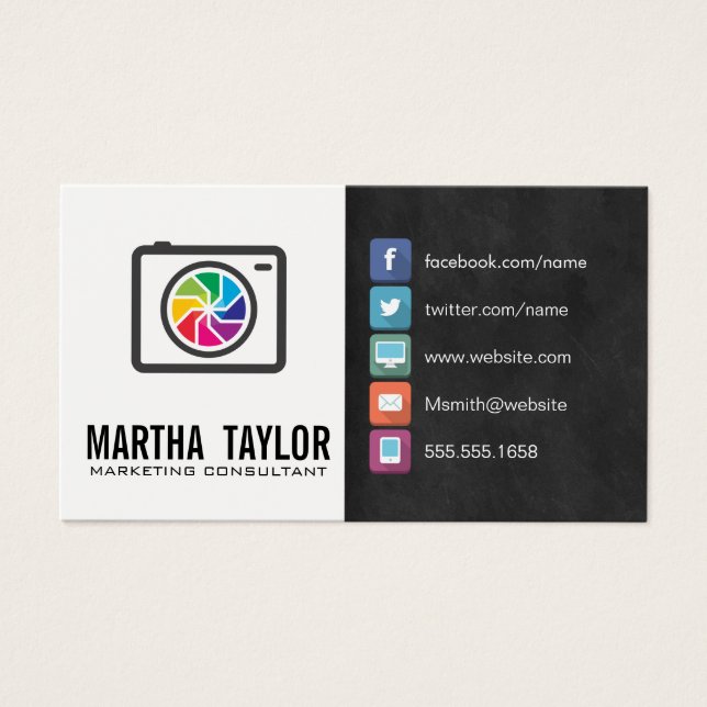 Cartes De Visite Camera | Lentilles colorées (Devant)