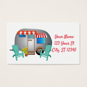 Cartes De Visite Camper Caravane Teardrop Thunder_Cove