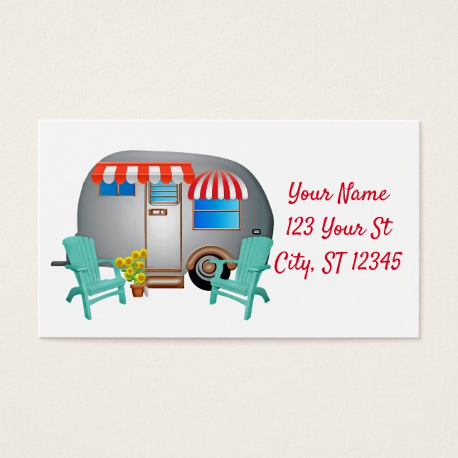 Cartes De Visite Camper Caravane Teardrop Thunder_Cove (Devant)