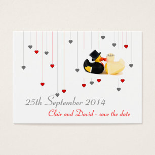 Cartes De Visite Canards de mariage 3 ... Sauvegarder la date
