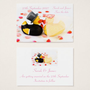 Cartes De Visite Canards de mariage confettis de pétales de rose - 