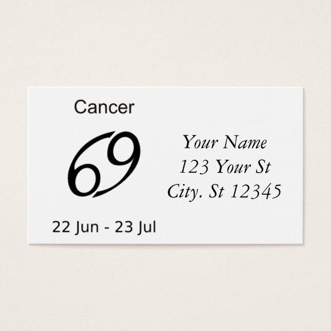 Cartes De Visite Cancer Crabe Zodiac Thunder_Cove (Devant)