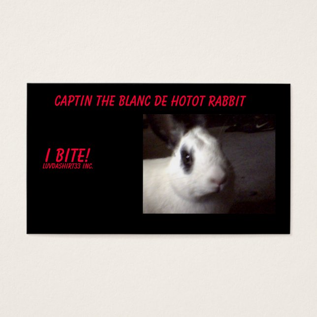 Cartes De Visite captin001, Captin Le Blanc De Hotot Rabbit, I ... (Devant)