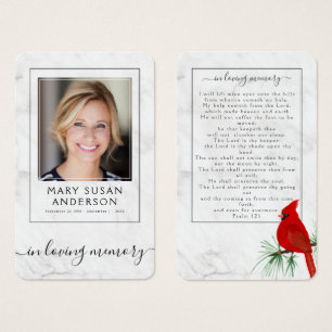 Cartes De Visite Cardinal Marble Funeral Photo Prière Card