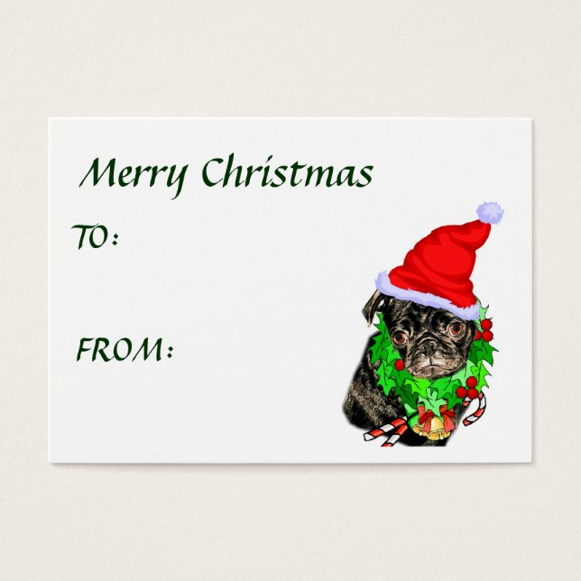 Cartes De Visite Carlin Drôle cadeaux de Noël (Devant)