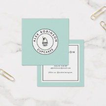 Carré de cupcakes bleu rétro moderne