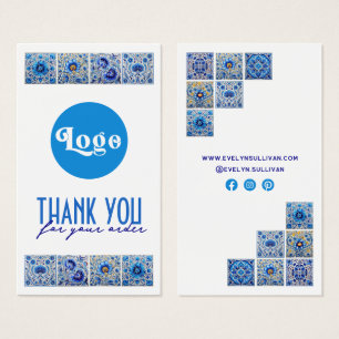 Cartes De Visite Carrelage bleu méditerranéen insert