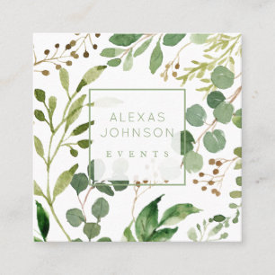Cartes de visite Carrés de printemps de verdure mo