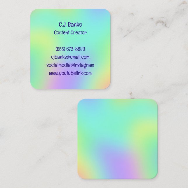 Cartes de visite Carrés Rainbow Gradient (Devant / Derrière)