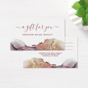 Cartes De Visite Carte-cadeau à l'aquarelle liquide moderne violett